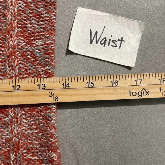 Y2K Sweater Size Small Marled Orange Cable Knit Boho Pocket Academia Bella Swan - Picture 8 of 9